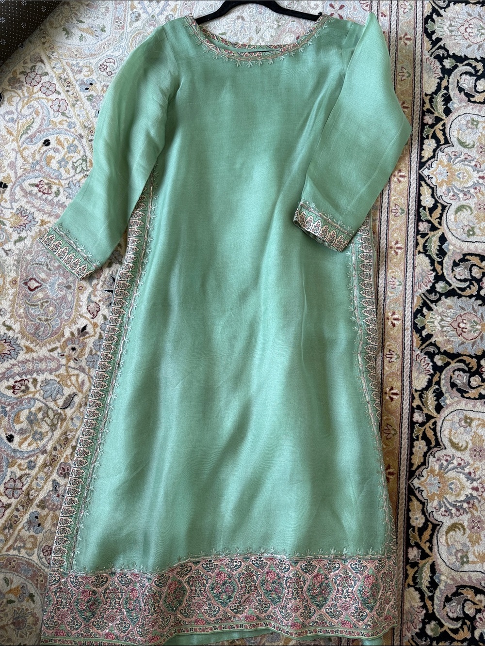 Riffat Sana Embroidered Mint Green Dress